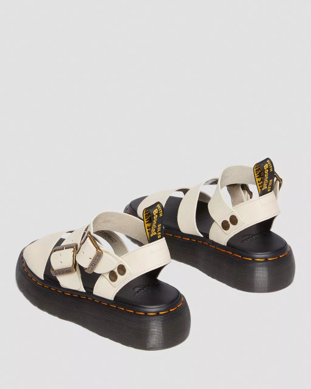DR. MARTENS - Sandales GRYPHON QUAD - Cuir Pisa - Beige