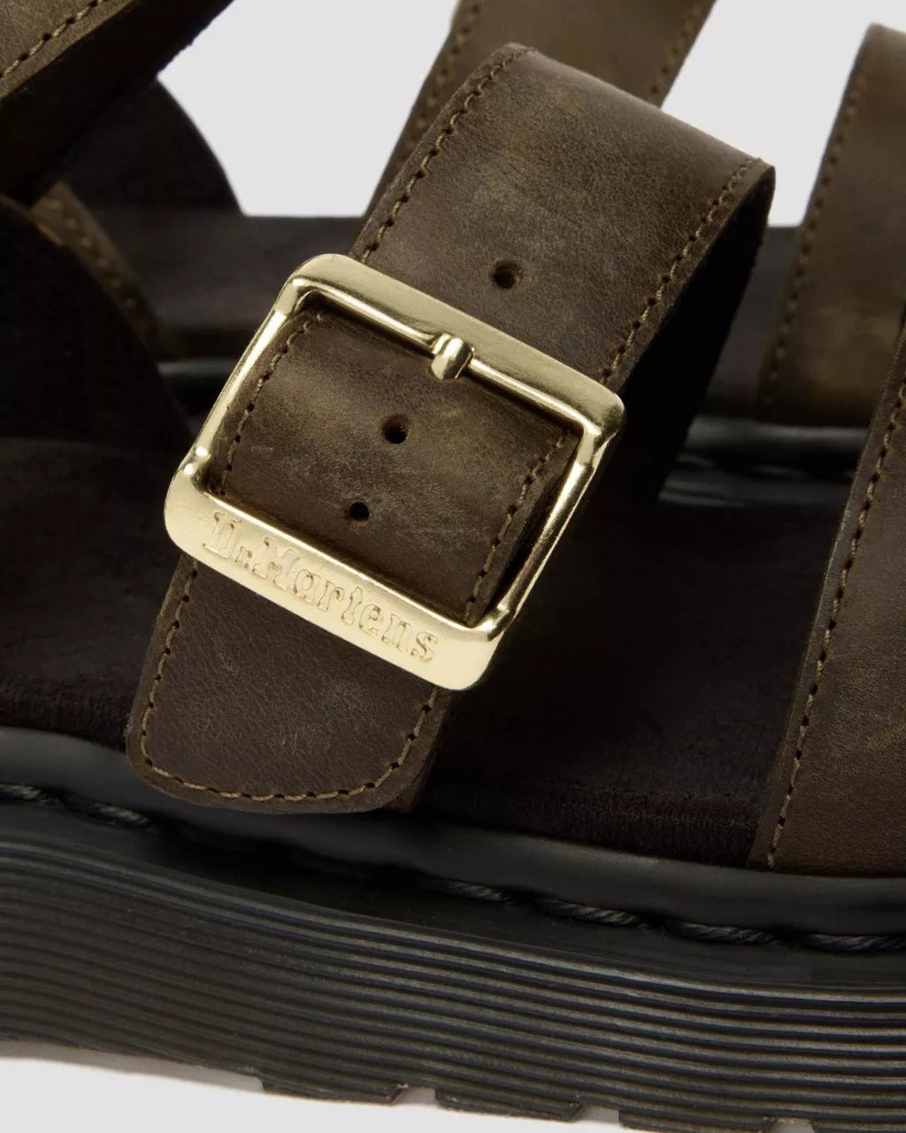 DR. MARTENS - Sandales GRYPHON - Cuir Wyoming - Olive