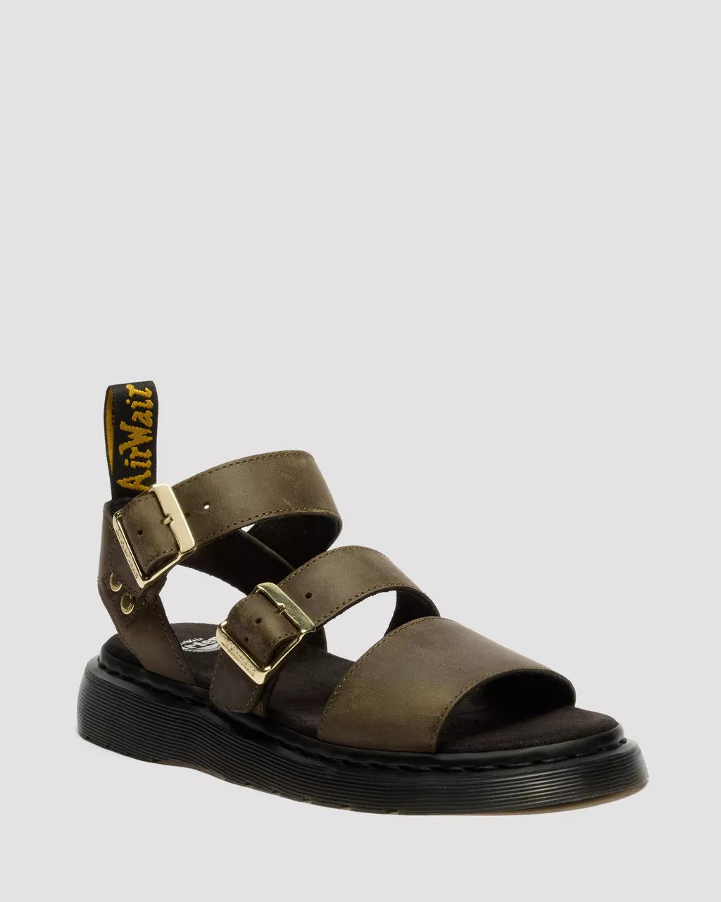 DR. MARTENS - Sandales GRYPHON - Cuir Wyoming - Olive