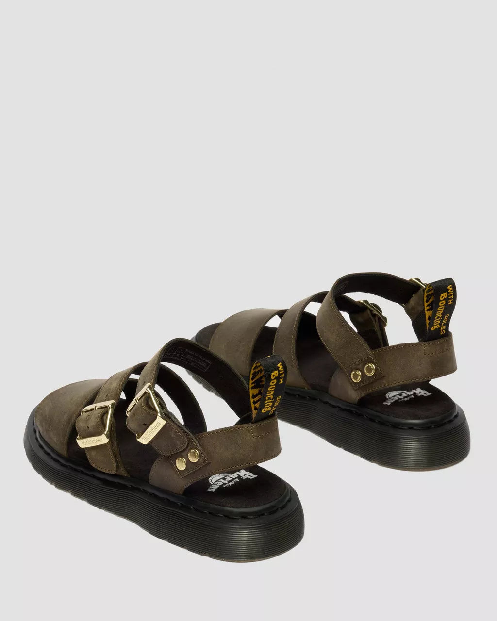 DR. MARTENS - Sandales GRYPHON - Cuir Wyoming - Olive
