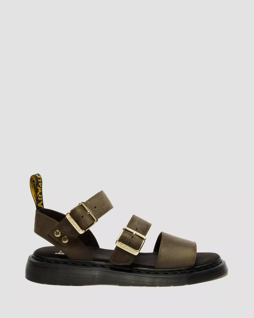 DR. MARTENS - Sandales GRYPHON - Cuir Wyoming - Olive