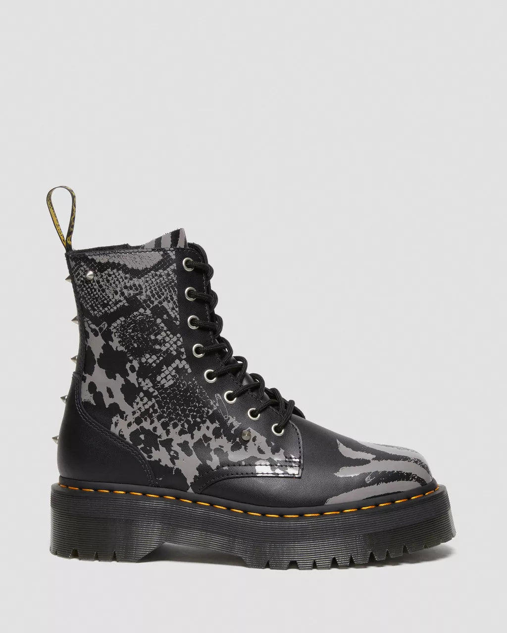 DR. MARTENS - Bottines JADON - Cuir animal - Gris/Noir