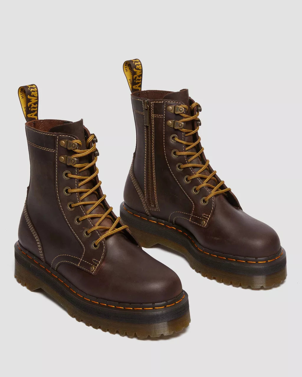 DR. MARTENS - Bottines JADON ARC Crazy Horse - Marron