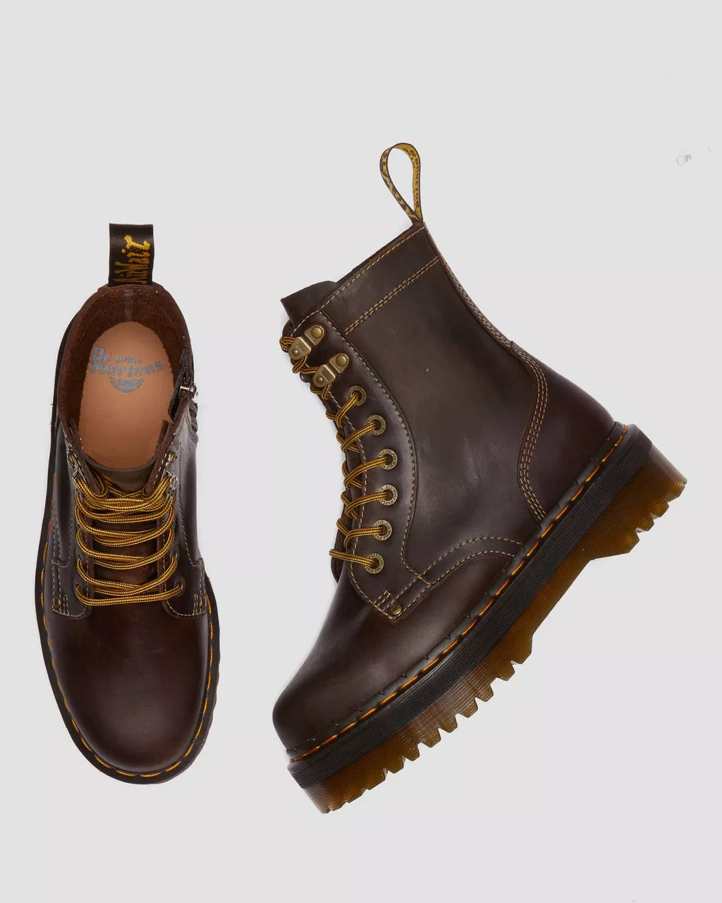 DR. MARTENS - Bottines JADON ARC Crazy Horse - Marron