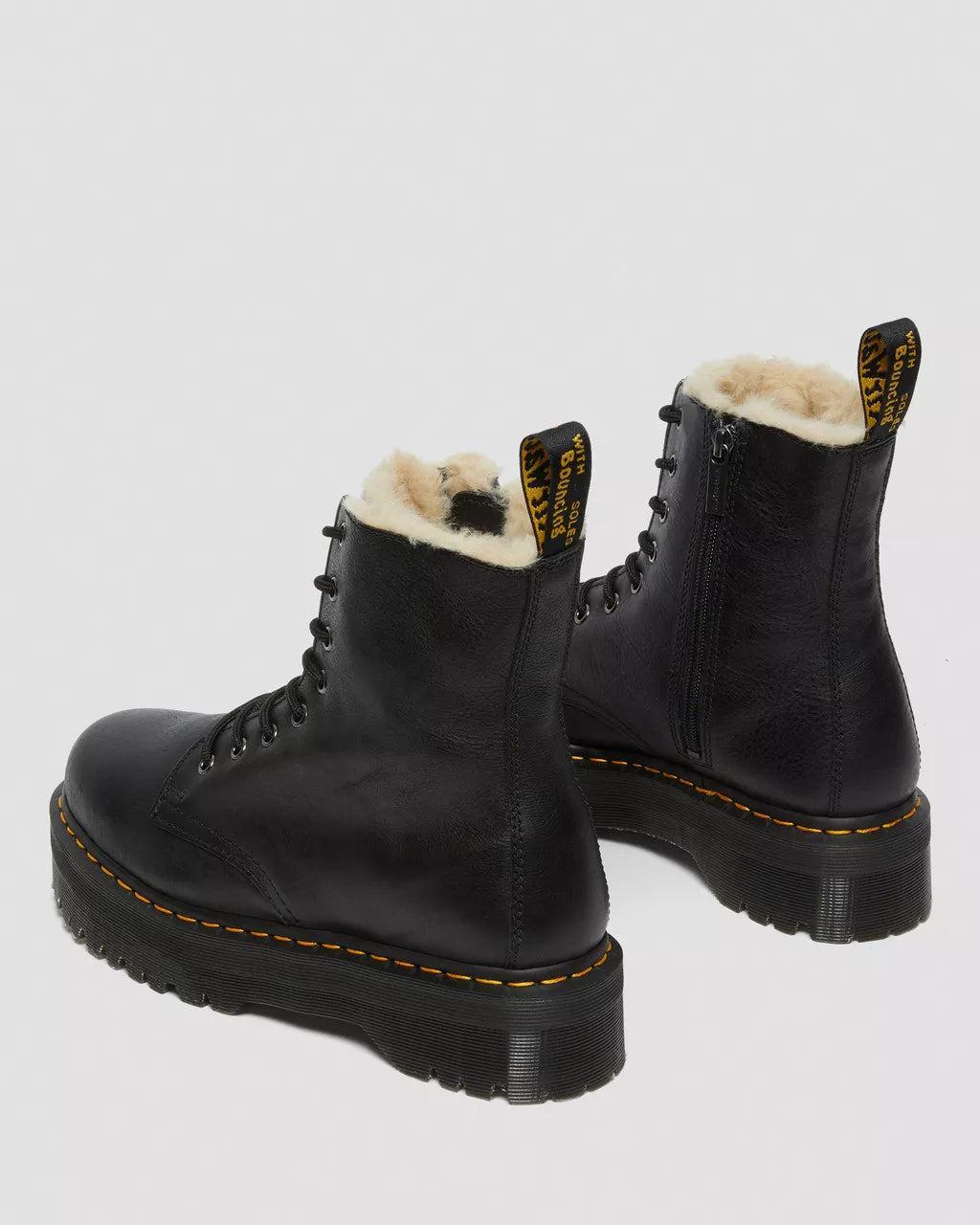 DR. MARTENS - Bottines fourrées JADON - Cuir Pisa - Noir