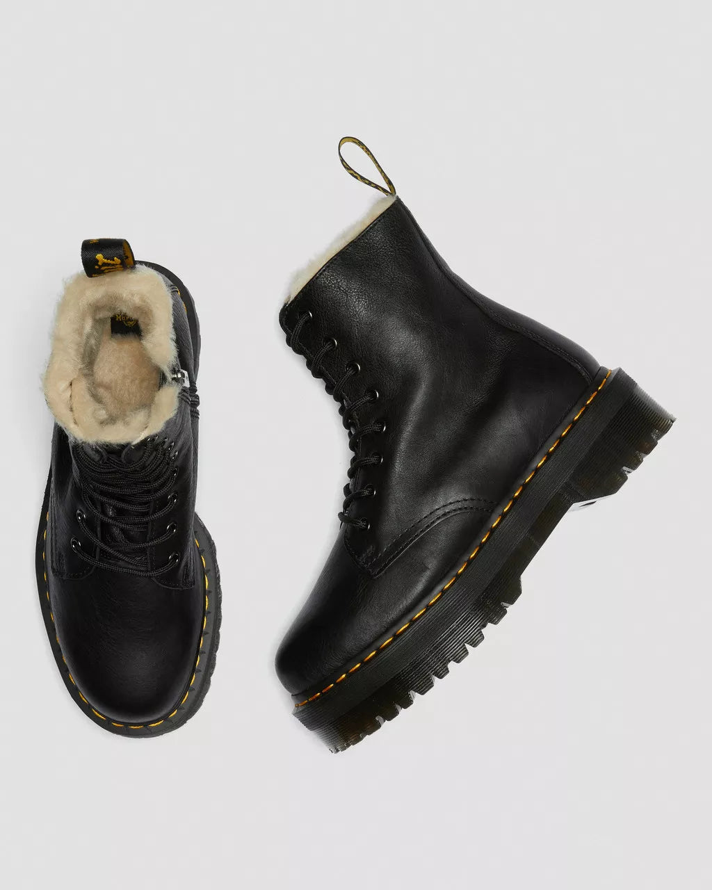 DR. MARTENS - Bottines fourrées JADON - Cuir Pisa - Noir