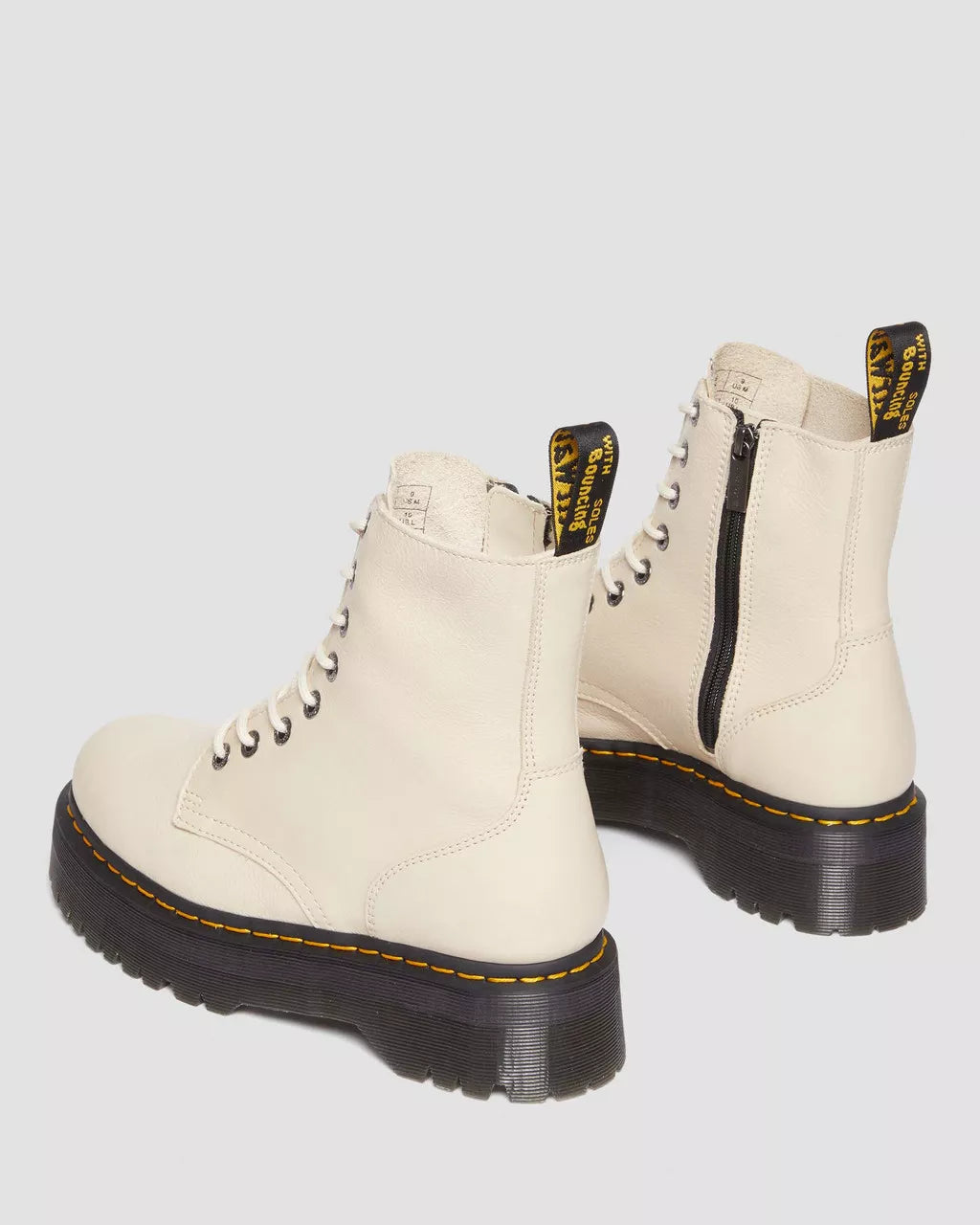 DR. MARTENS - Bottines à plateformes JADON III - Cuir Pisa - Beige