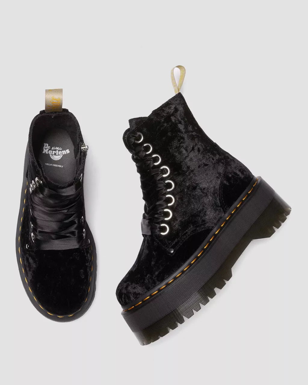 DR. MARTENS - Bottines JADON MAX en velours - Vegan - Noir