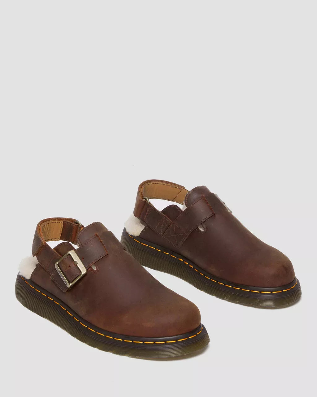 DR. MARTENS - Mules fourrées JORGE II - Cuir satiné - Warm tan