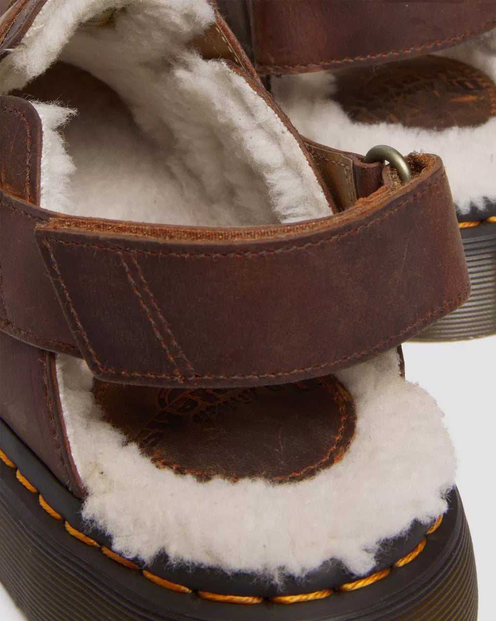 DR. MARTENS - Mules fourrées JORGE II - Cuir satiné - Warm tan
