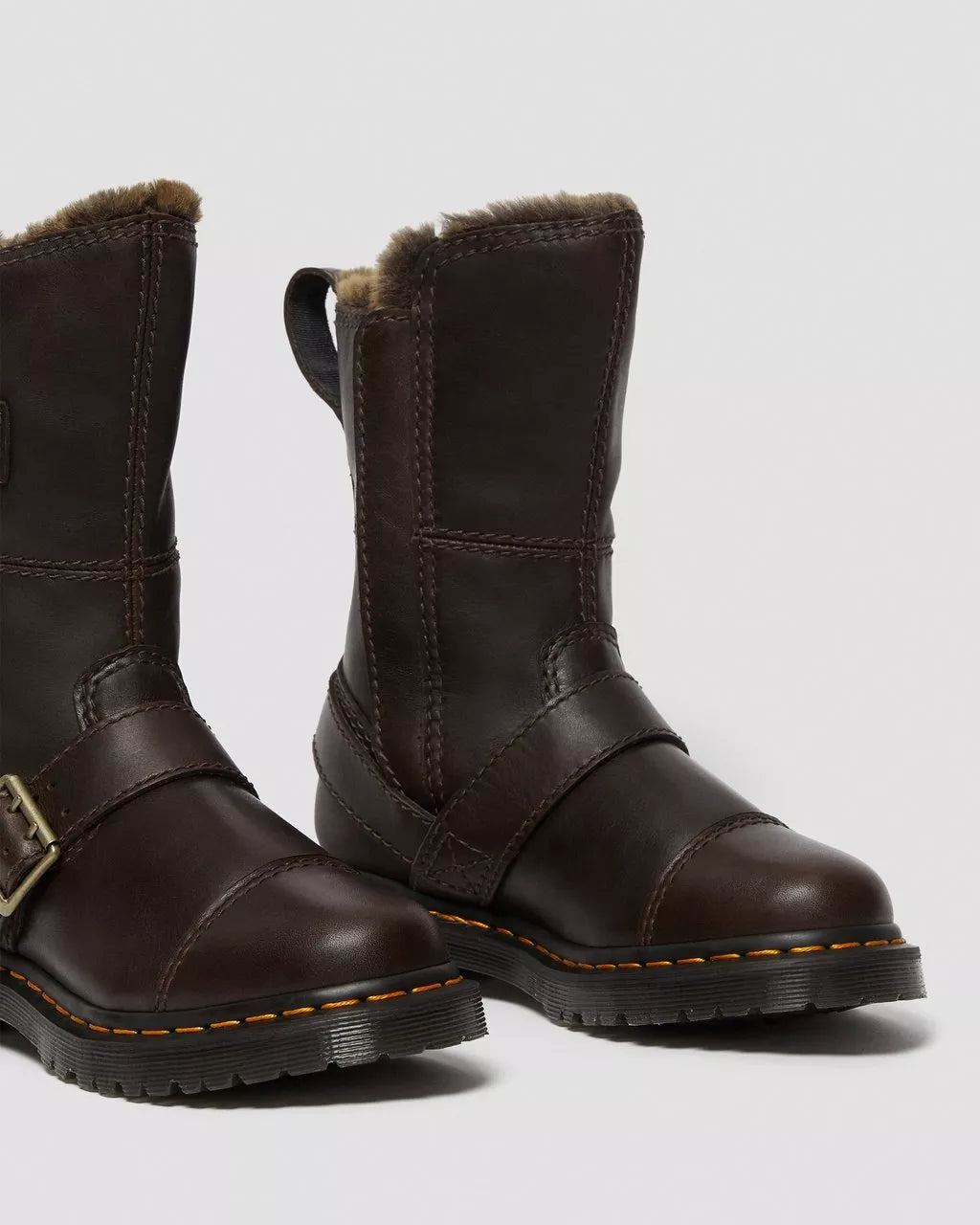 DR. MARTENS - Bottes KRISTY fourrée - Chocolat