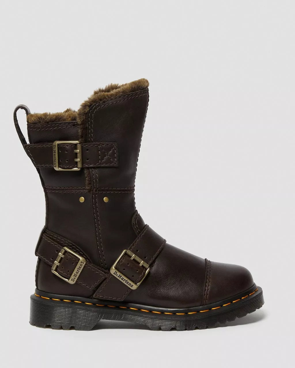 DR. MARTENS - Bottes KRISTY fourrée - Chocolat