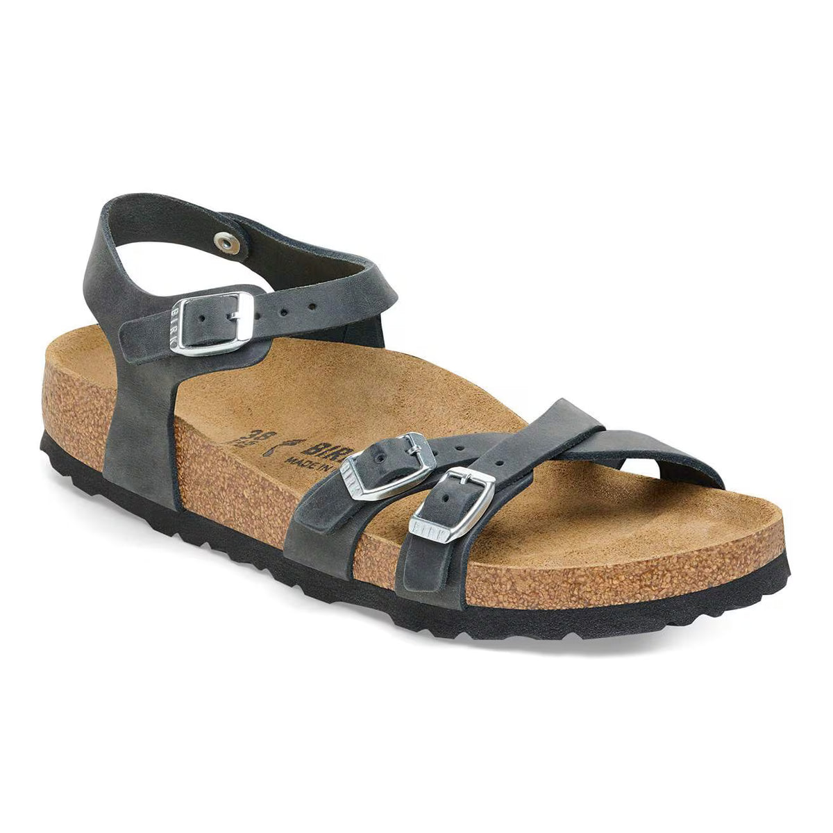 BIRKENSTOCK - Sandales KUMBA - Cuir huilé - Noir