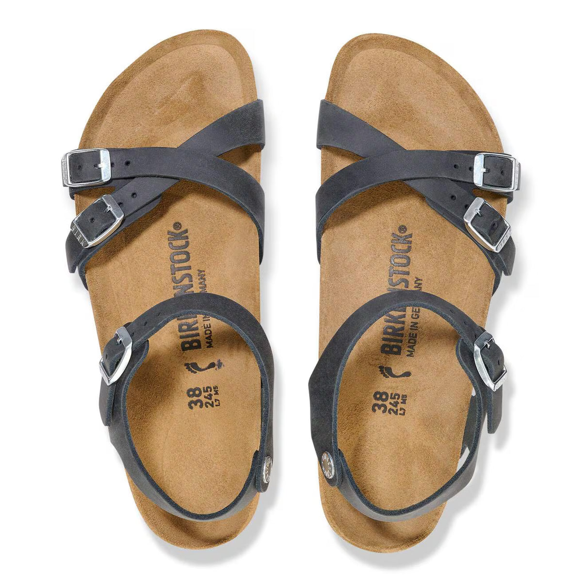 BIRKENSTOCK - Sandales KUMBA - Cuir huilé - Noir