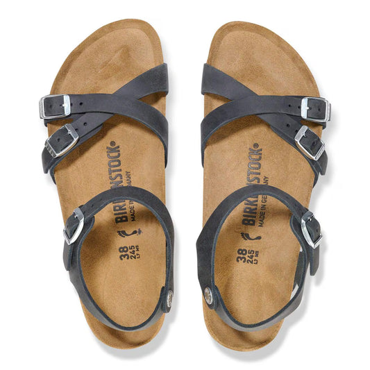 BIRKENSTOCK - Sandales KUMBA - Cuir huilé - Noir