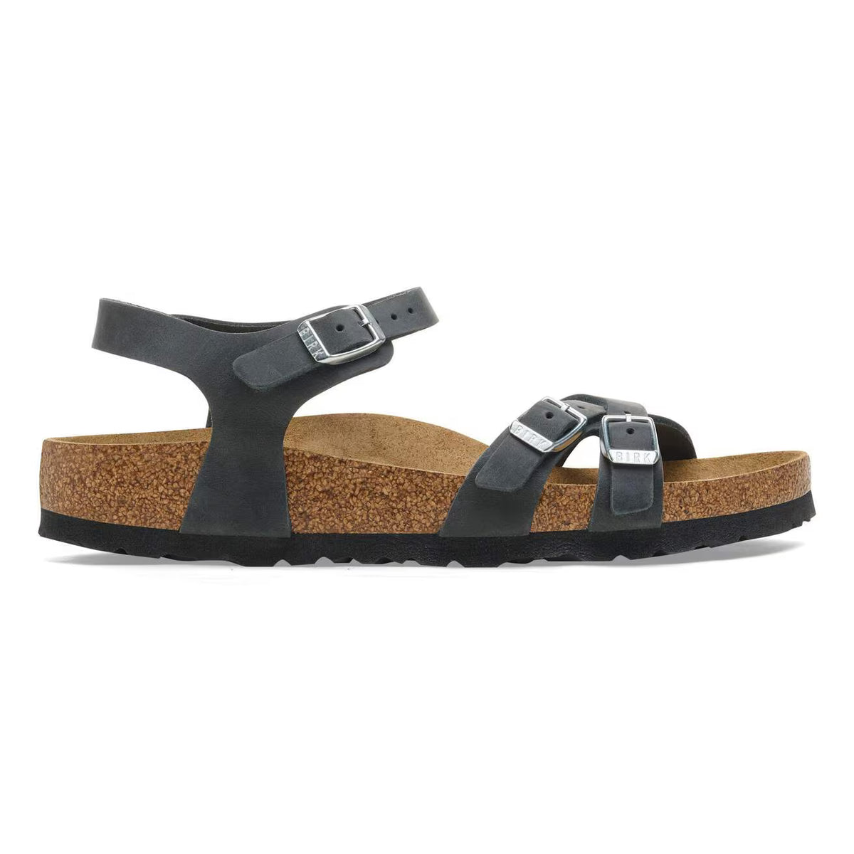 BIRKENSTOCK - Sandales KUMBA - Cuir huilé - Noir