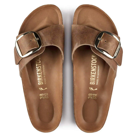 BIRKENSTOCK - Mule MADRID - Grosse boucle - Cuir huilé - Cognac