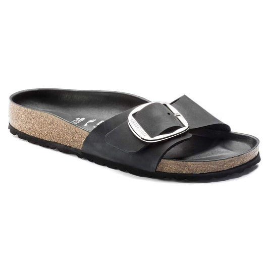 BIRKENSTOCK - Mule MADRID - Grosse boucle - Cuir huilé - Noir