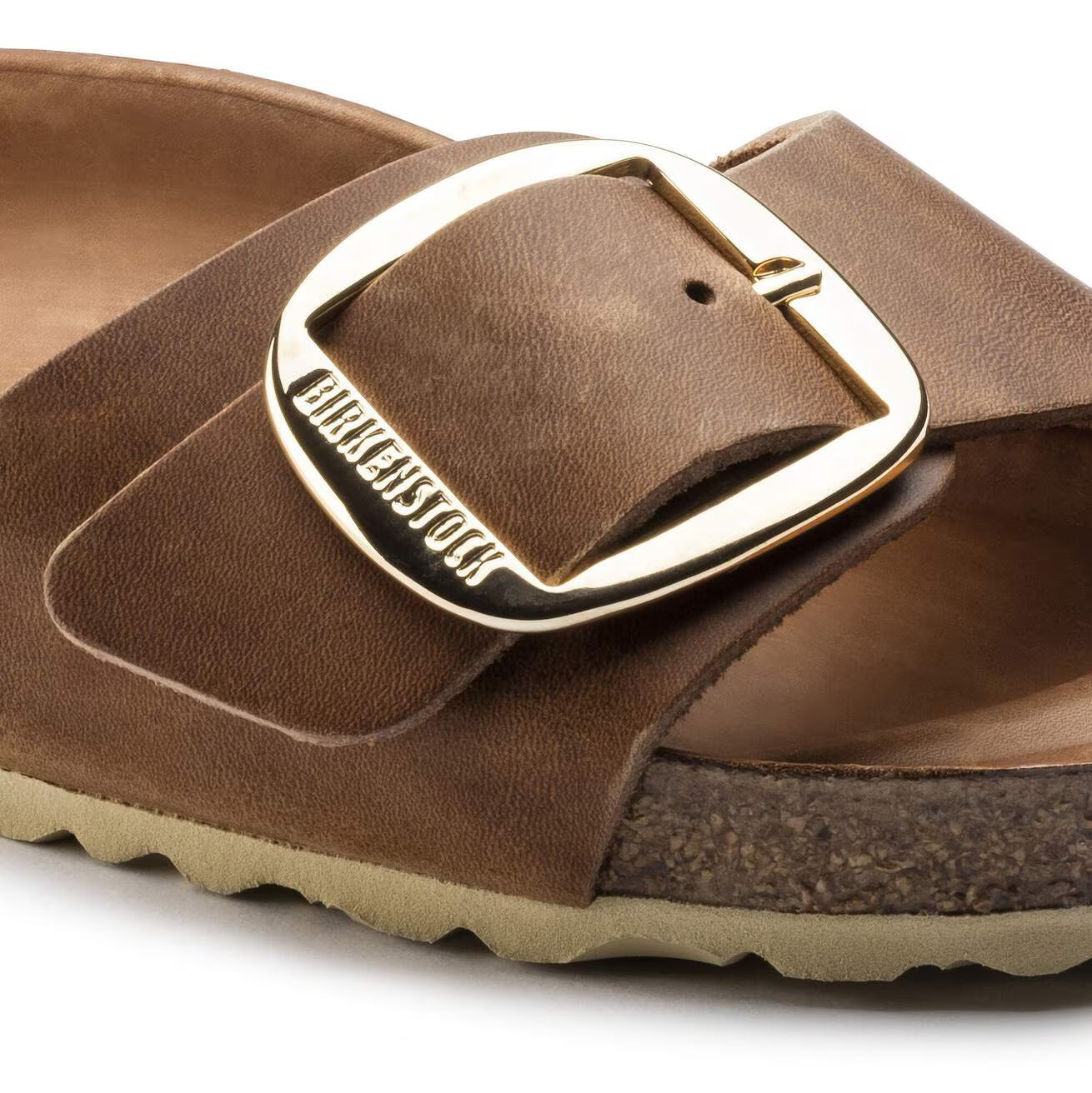 BIRKENSTOCK - Mules MADRID - Grosse boucle - Cuir huilé - Cognac