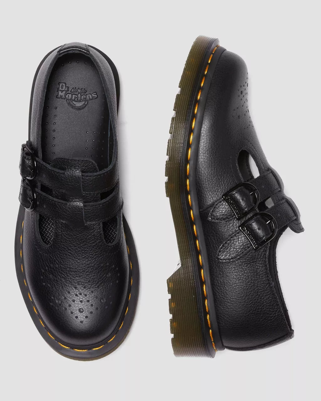 DR. MARTENS - Babies MARY JANE - Cuir Virginia - Noir