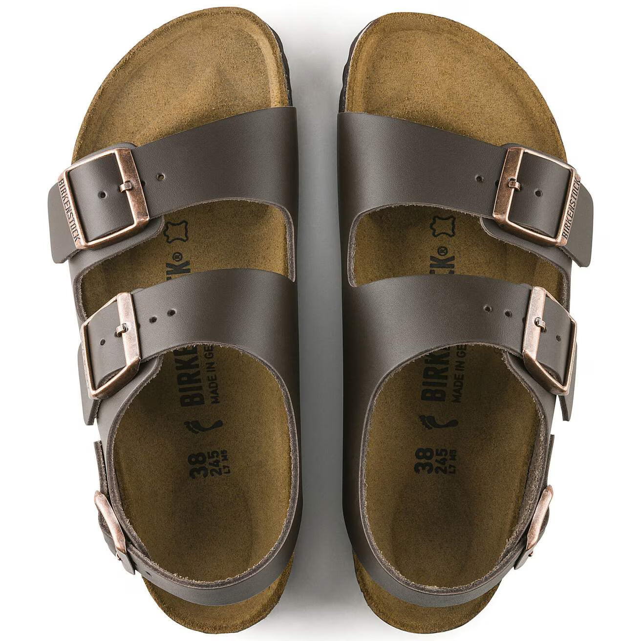 BIRKENSTOCK - Sandale MILANO - Cuir naturel - Dark brown
