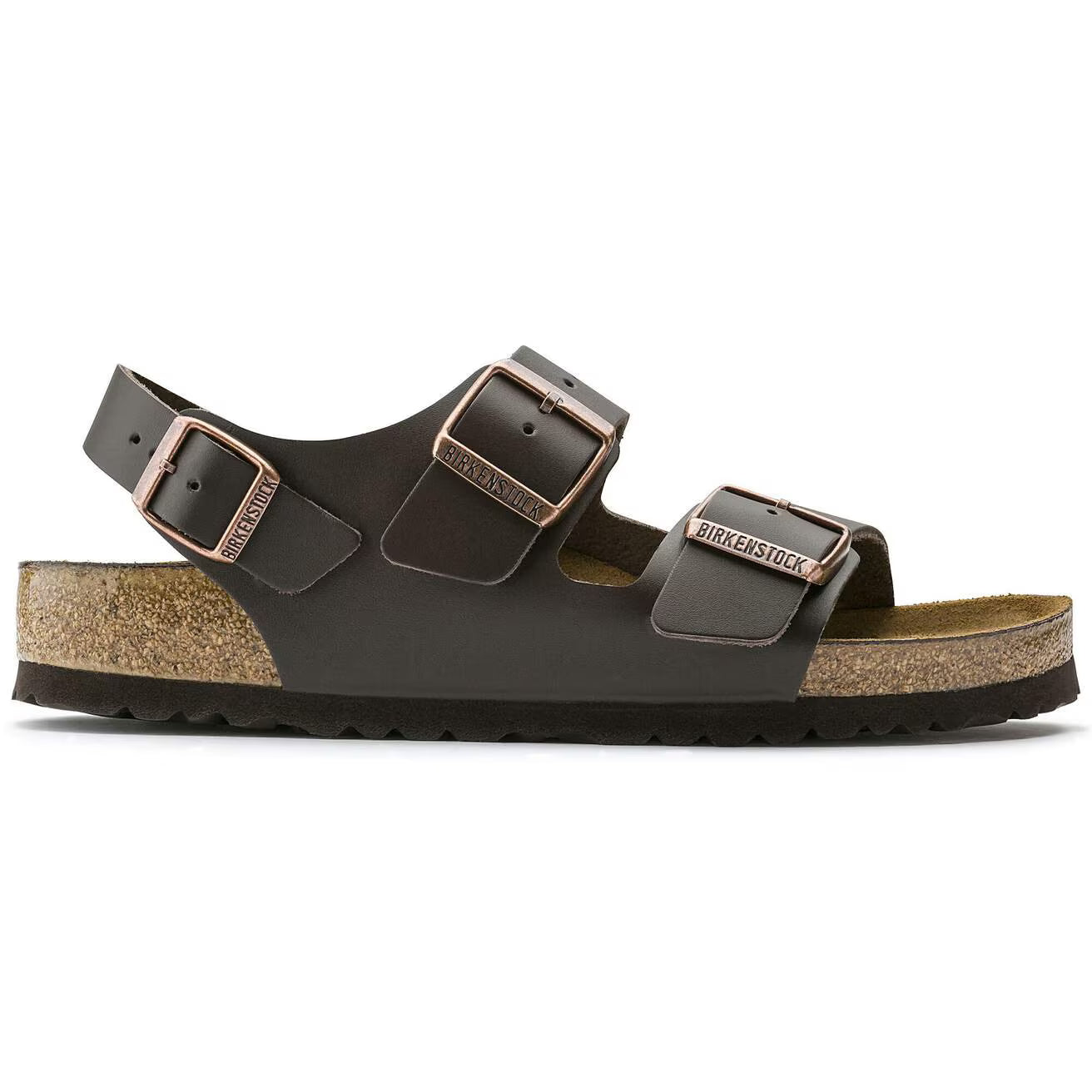 BIRKENSTOCK - Sandale MILANO - Cuir naturel - Dark brown