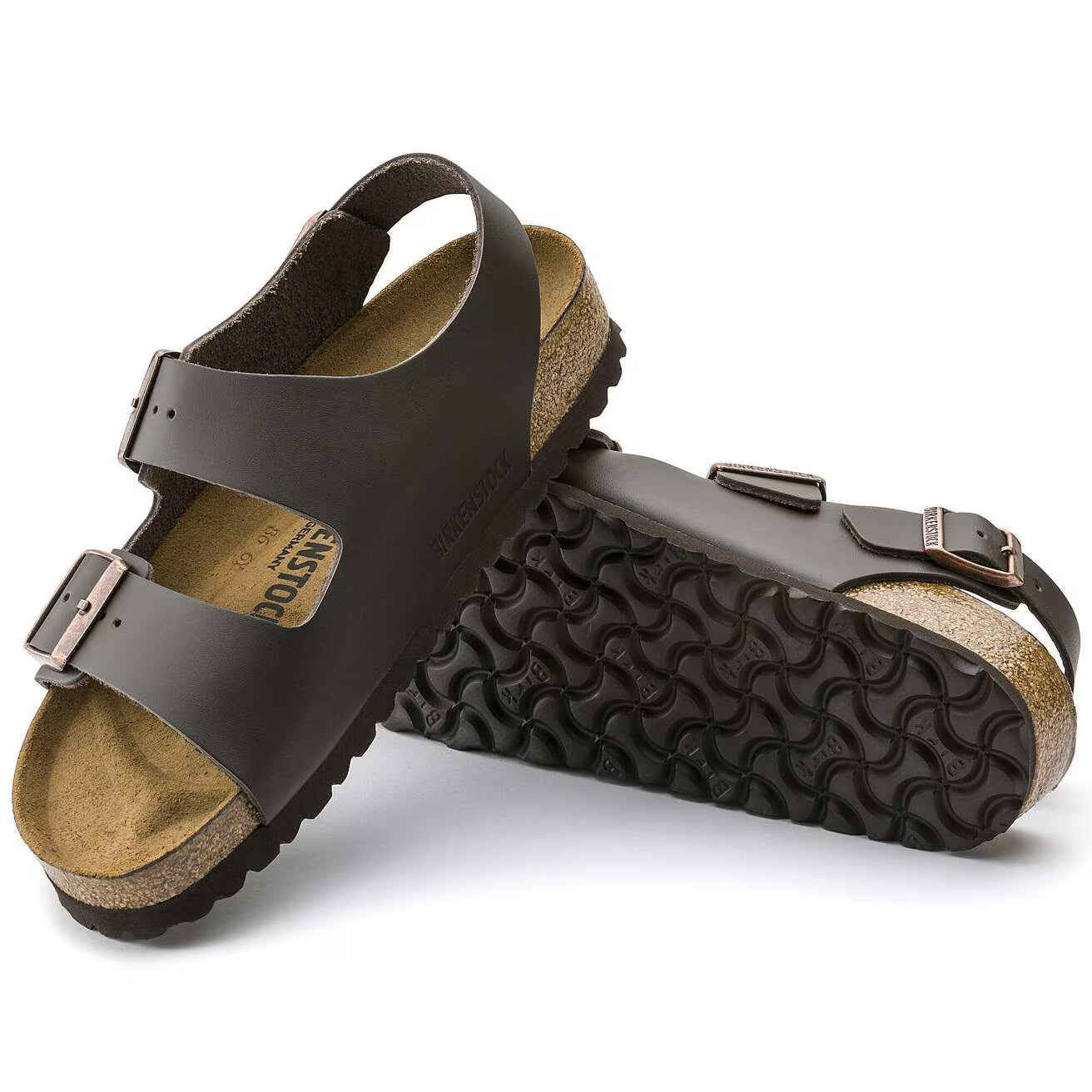 BIRKENSTOCK - Sandale MILANO - Cuir naturel - Dark brown