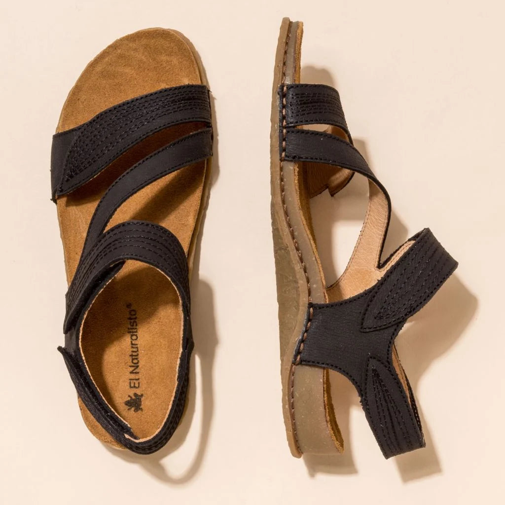EL NATURALISTA - Sandales N5810 PANGLAO - Nubuck lavé de veau - Noir