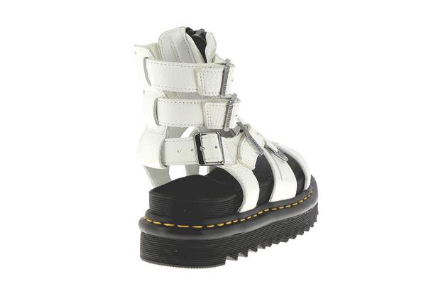 DR. MARTENS - Sandales à zip OLSON - Cuir - Blanc