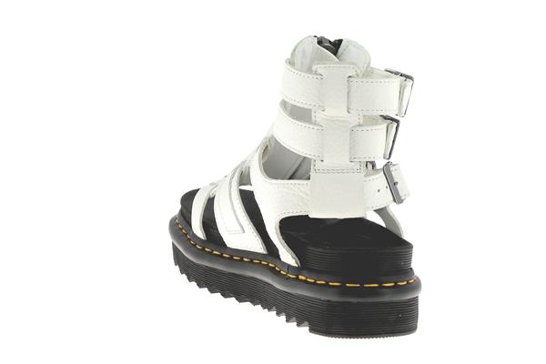 DR. MARTENS - Sandales à zip OLSON - Cuir - Blanc