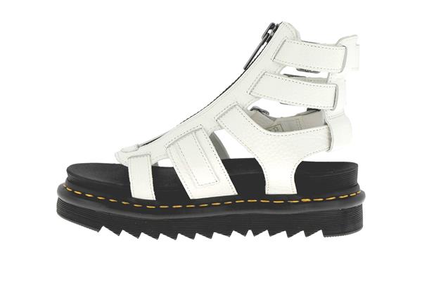 DR. MARTENS - Sandales à zip OLSON - Cuir - Blanc