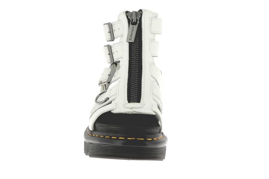DR. MARTENS - Sandales à zip OLSON - Cuir - Blanc