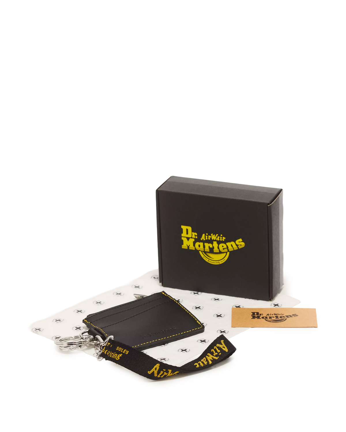 DR. MARTENS - Porte carte avec anneau - Cuir Kiev - Noir