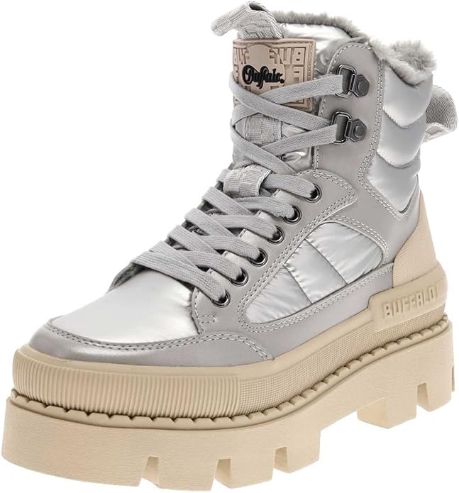BUFFALO - Boots fourrées RAVEN SNOW LACEUP - Nylon - Gris