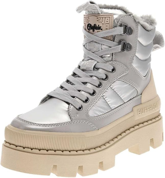 BUFFALO - Boots fourrées RAVEN SNOW LACEUP - Nylon - Gris