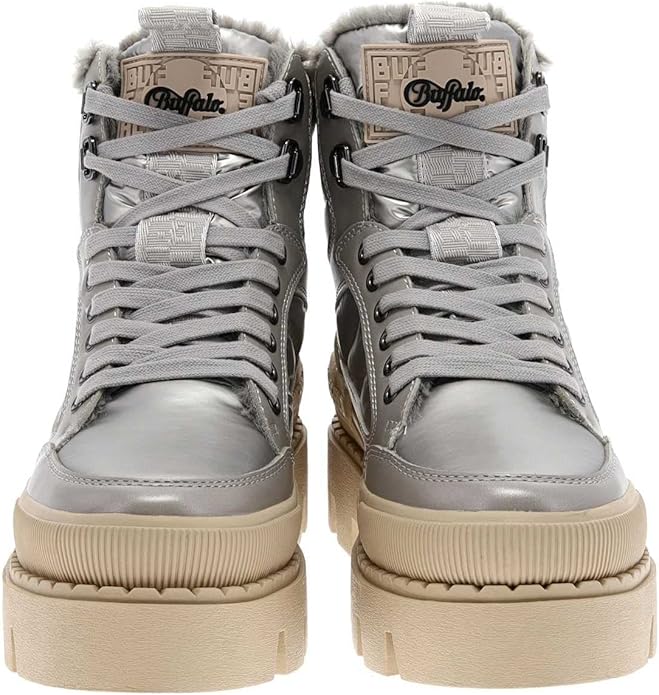 BUFFALO - Boots fourrées RAVEN SNOW LACEUP - Nylon - Gris
