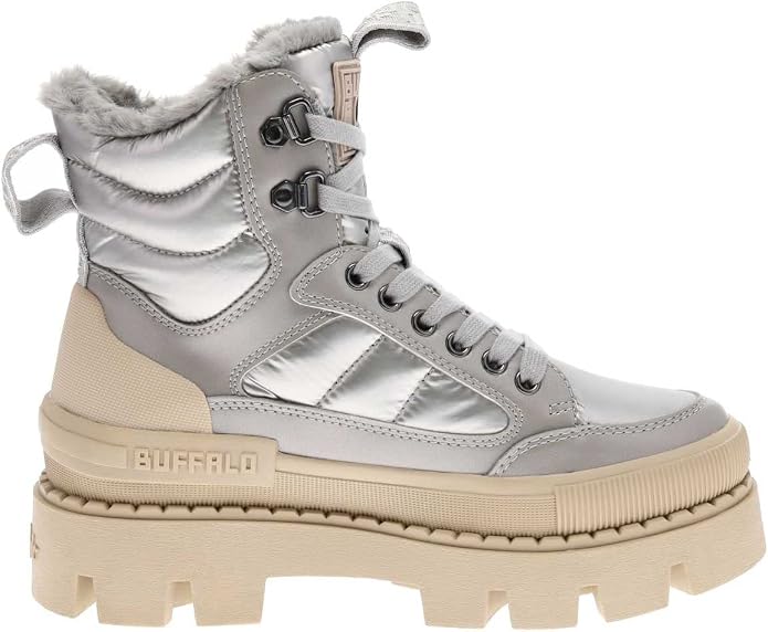 BUFFALO - Boots fourrées RAVEN SNOW LACEUP - Nylon - Gris