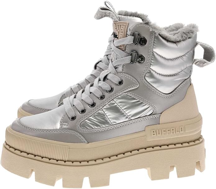BUFFALO - Boots fourrées RAVEN SNOW LACEUP - Nylon - Gris