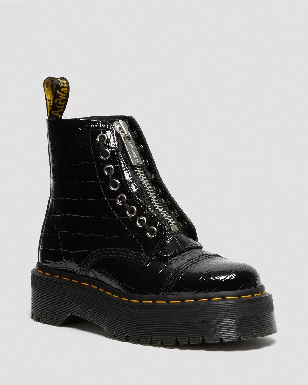 DR. MARTENS - Boots SINCLAIR - Croco verni - Noir
