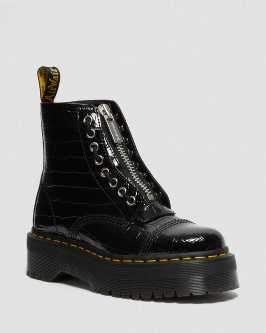 DR. MARTENS - Boots SINCLAIR - Croco verni - Noir