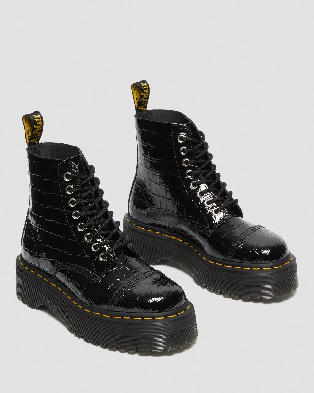 DR. MARTENS - Boots SINCLAIR - Croco verni - Noir