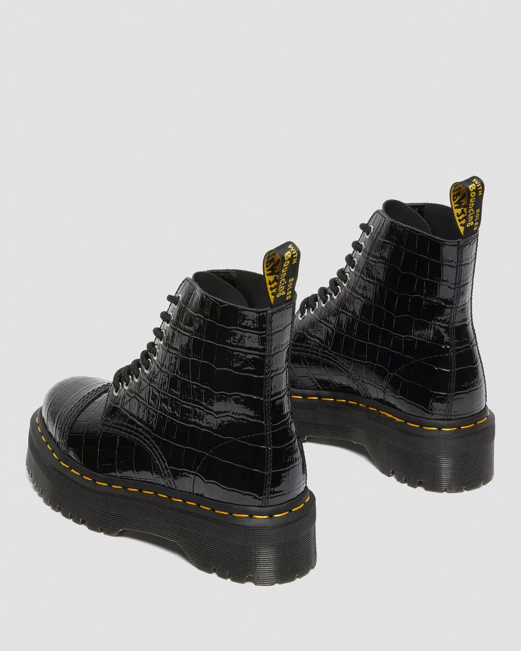 DR. MARTENS - Boots SINCLAIR - Croco verni - Noir