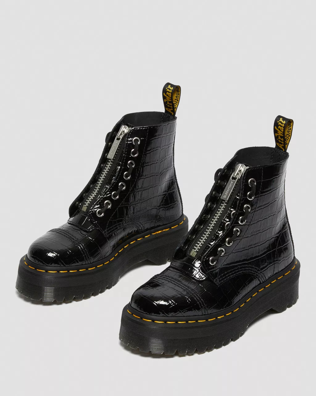 DR. MARTENS - Boots SINCLAIR - Croco verni - Noir