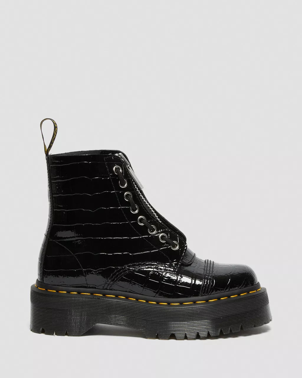 DR. MARTENS - Boots SINCLAIR - Croco verni - Noir