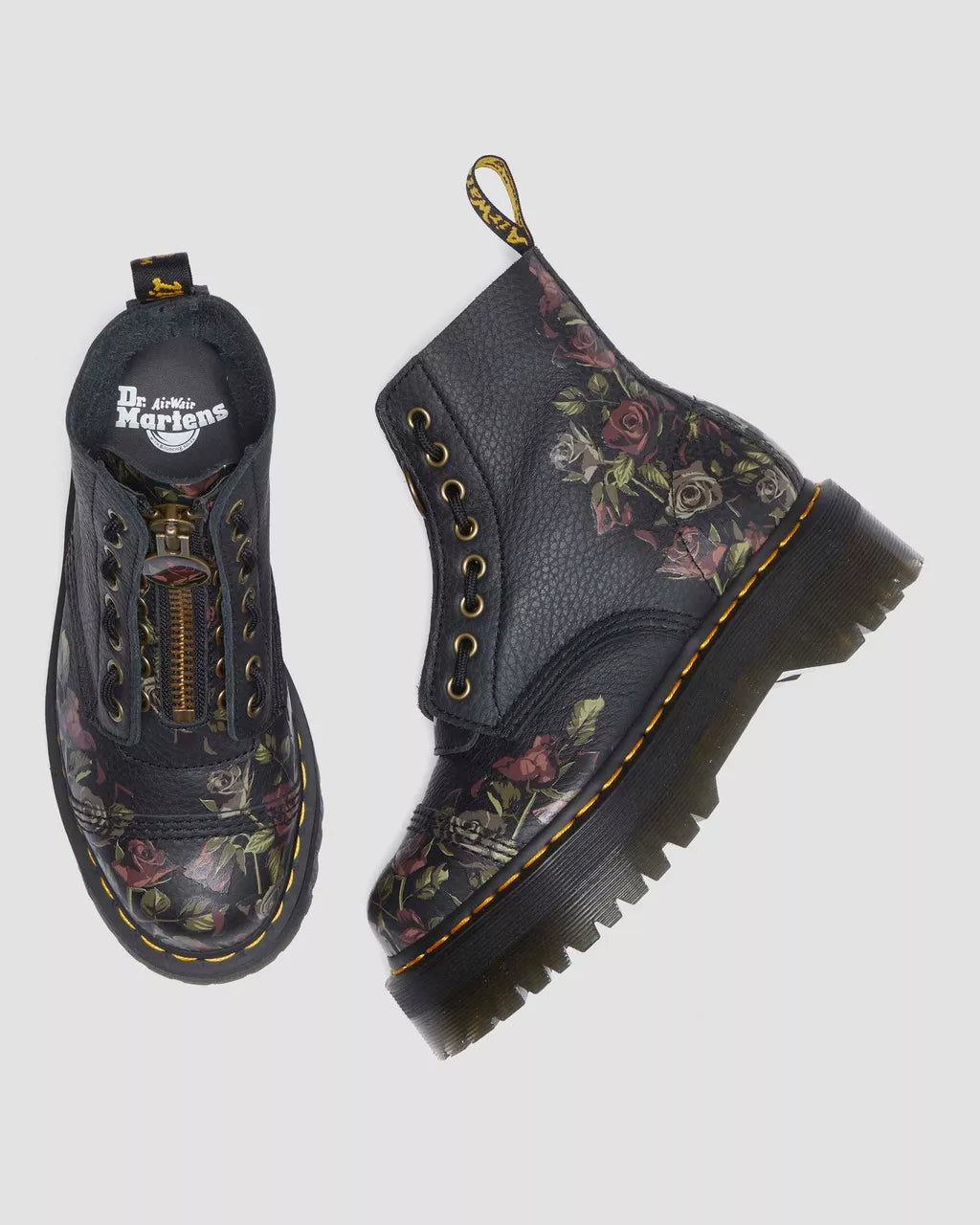 DR. MARTENS - Boots SINCLAIR DECAYED ROSES - Noir