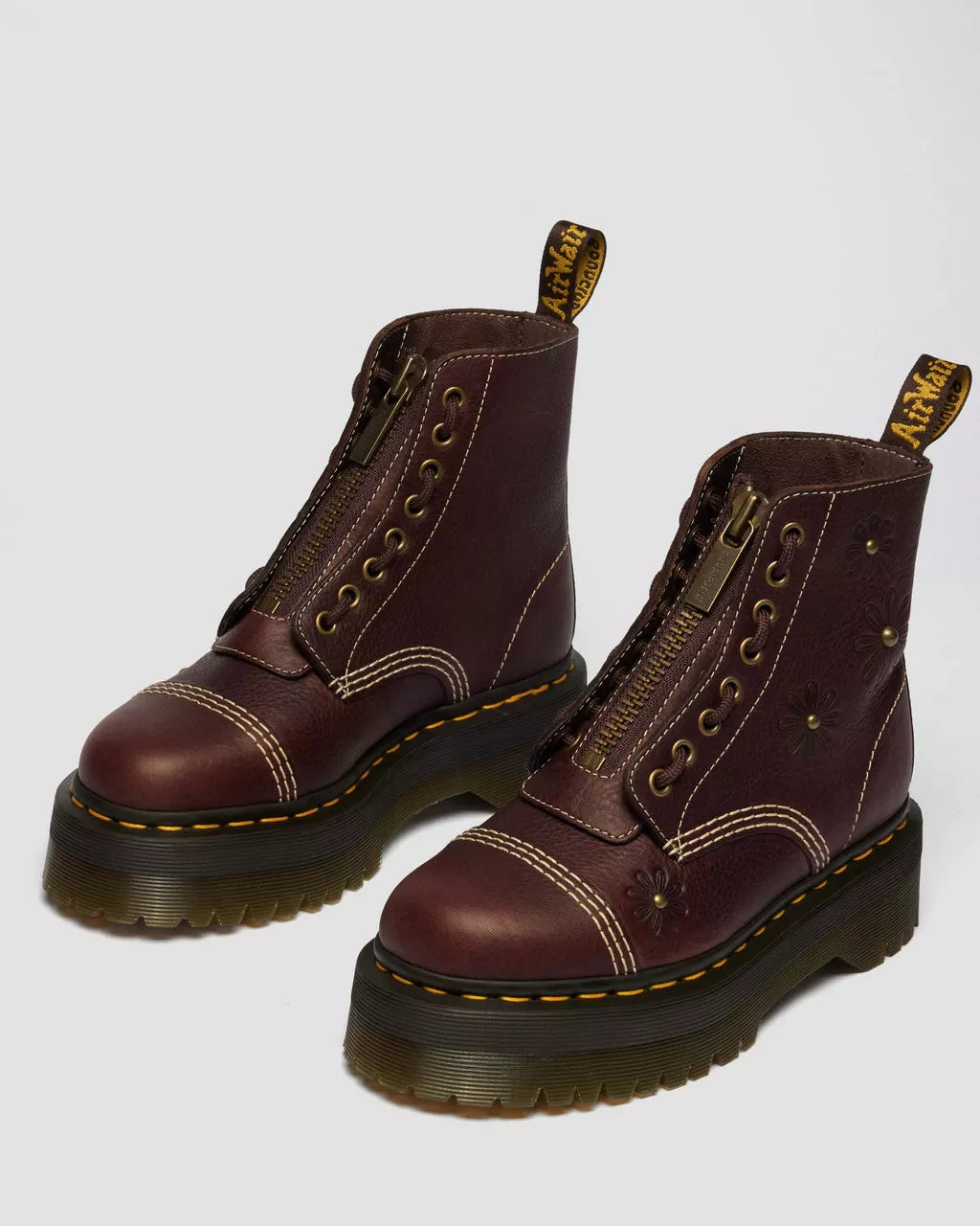 DR. MARTENS - Boots SINCLAIR GRIZZLY FLOWERS - Marron foncé