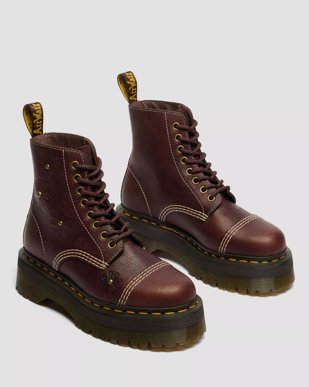 DR. MARTENS - Boots SINCLAIR GRIZZLY FLOWERS - Marron foncé