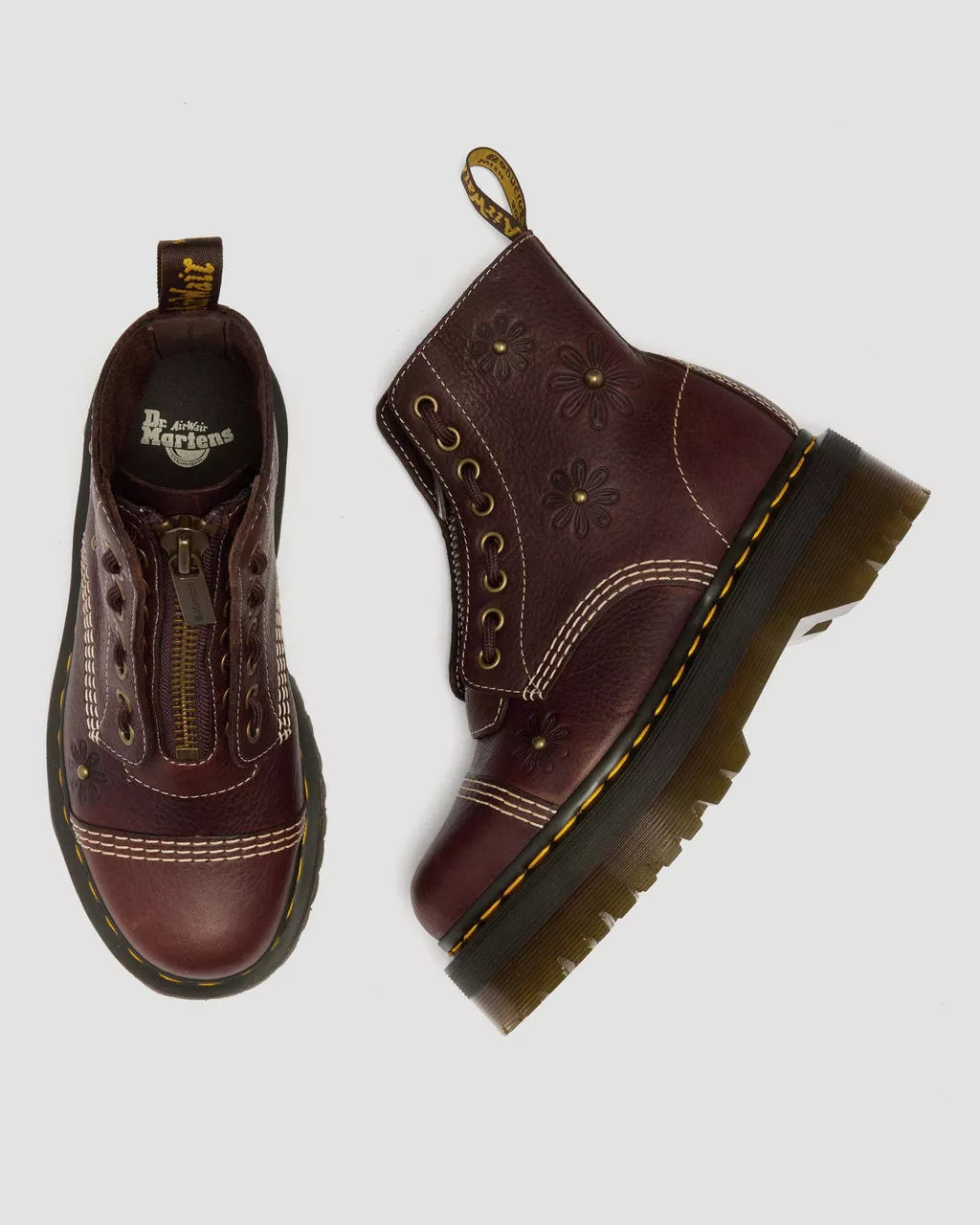 DR. MARTENS - Boots SINCLAIR GRIZZLY FLOWERS - Marron foncé