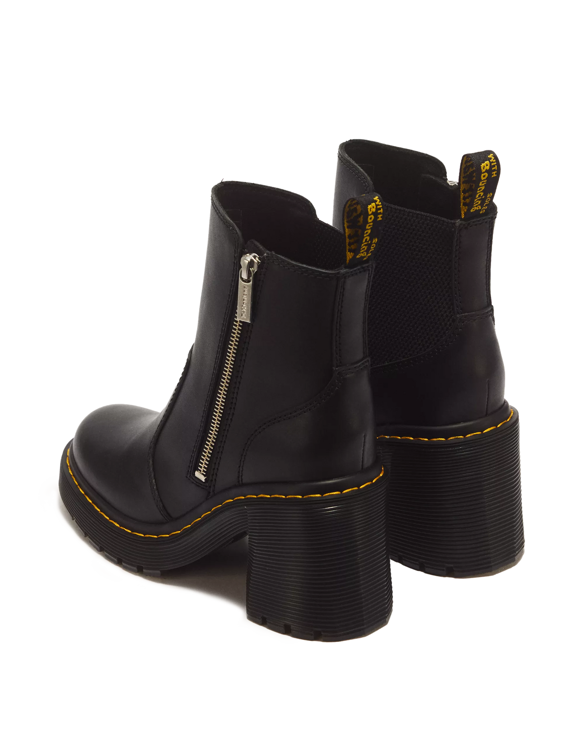 DR. MARTENS - Boots à Talon SPENCE  ZIP - Cuir Sendal - Noir