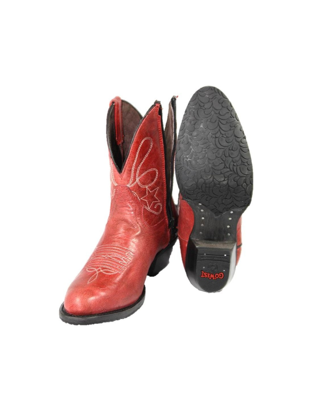 GO'WEST - Santiags courtes STELLA - Noir/rouge